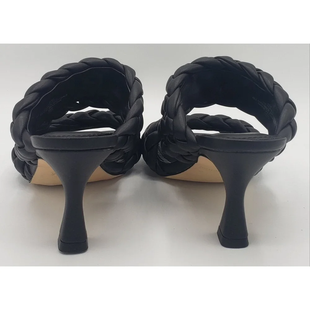 Marc Fisher Toree Black Faux Leather Braided Open Square Toe 3